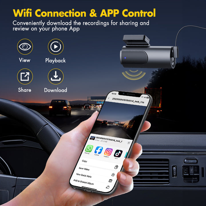 COOAU Dual Dashcam Auto Vorne und Hinten 1080P FHD Autokamera mit WiFi GPS  Dashcam (FHD, WLAN (Wi-Fi), Loop-Aufnahme,G-Sensor,1,5 Zoll  LCD,Bewegungserkennung,Parküberwachung, WDR-Funktion,Infrarot-Nachtsicht,  170 °Weitwinkel mit Sony Sensoren)