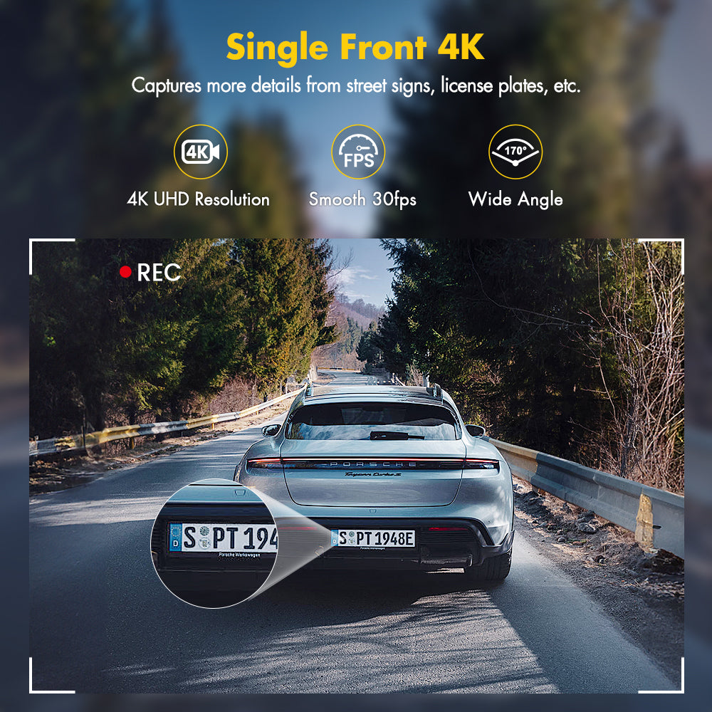 Dashcam Voiture Avant Arrière,4K/2.5K Full HD Caméra Voiture avec Carte SD 64G,WiFi Caméra Embarquée Voiture,Grand Angle 170°,Vision Nocturne,Enregistrement en Boucle,Mode Stationnement 24H,G-Capteur