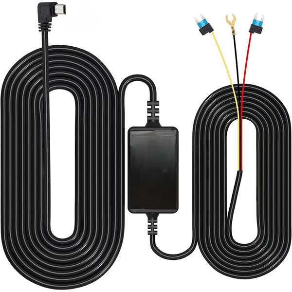 Kit di cavi rigidi per Dash Cam, GKU Mini USB Cavo rigido per caricabatterie per auto 12V- 24V a 5V (3m)